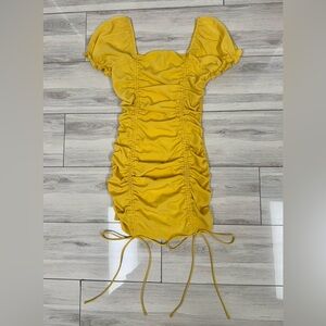 Love Tree Yellow Ruched Dress